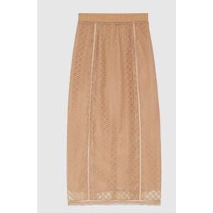 GUCCI GG net skirt with lace trims Size Small NWT